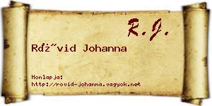 Rövid Johanna névjegykártya